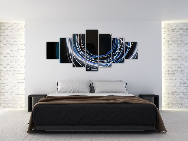 Obraz modrých linek (210x100 cm)