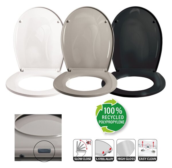 Spirella WC prkénko BROOKE, bílé, recyklovaný plast