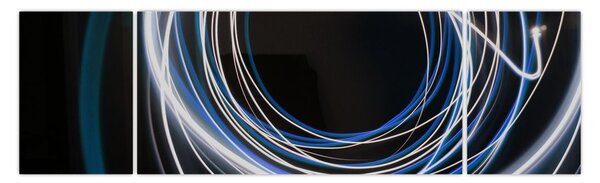 Obraz modrých linek (170x50 cm)