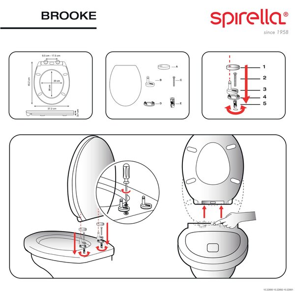 Spirella WC prkénko BROOKE, černé, recyklovaný plast