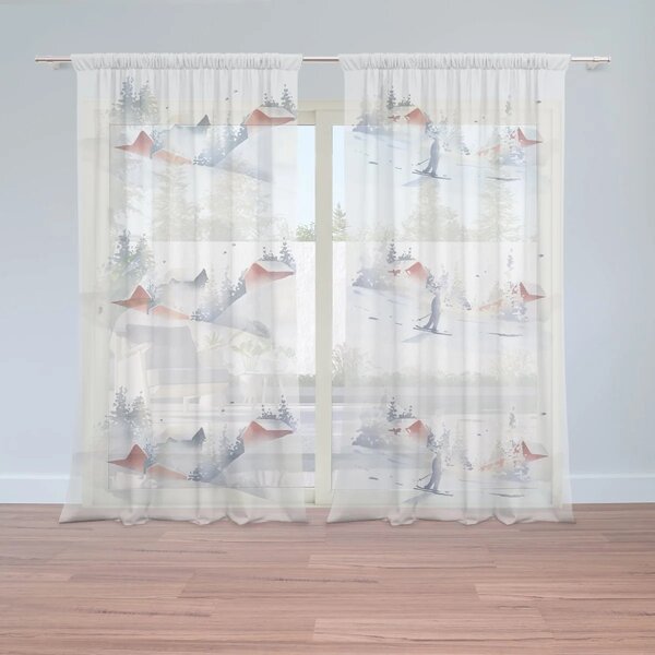 Sablio Vánoční záclony Zimní pohoda: 2ks 150x250cm