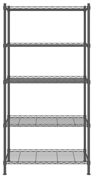 Úložný regál 5 polic 90 x 35 x 180 cm černý 250 kg