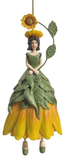 Dekorativní závěsná figurka Květinová dívka Slunečnice