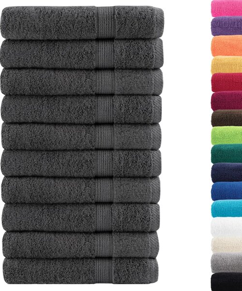 Prémiové ručníky SOLUND 10 ks antracitové 100x200 cm 600 g/m²