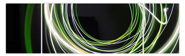 Obraz zelených čar (170x50 cm)
