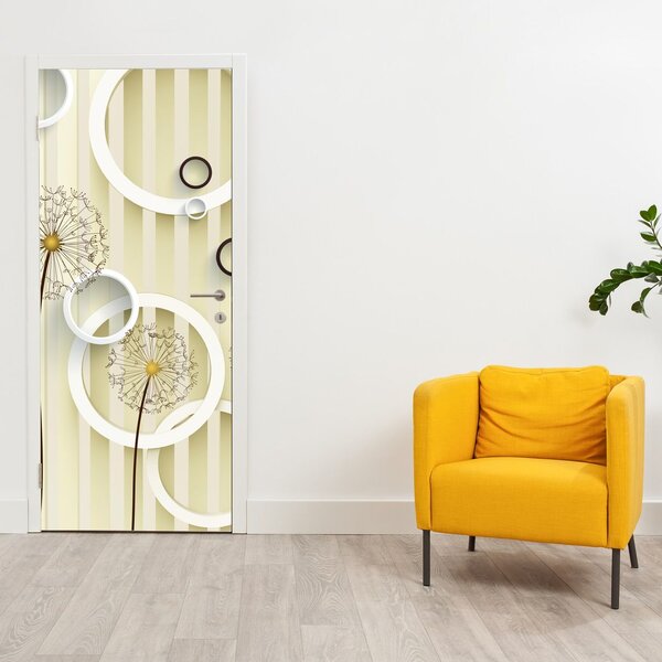 Fototapeta na dveře - Abstrakce s pampeliškama (95x205cm)