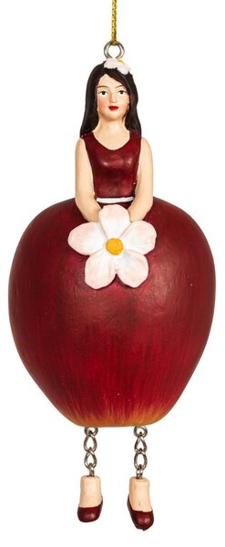 Dekorativní závěsná figurka Květinová dívka Jablko