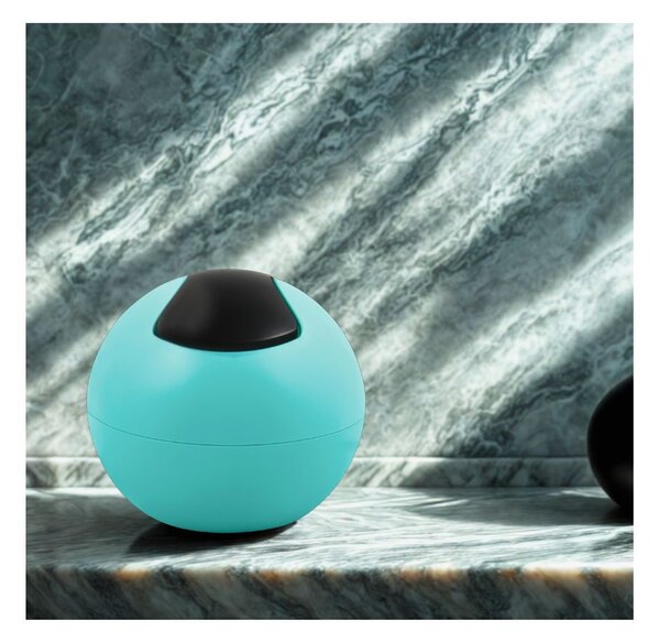 Spirella mini výklopný odpadkový koš BOWL MATT, matně tyrkysový, plast, 1 L