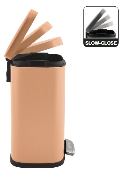 Spirella pedálový odpadkový koš AKIRA, matně broskvový, 5 L