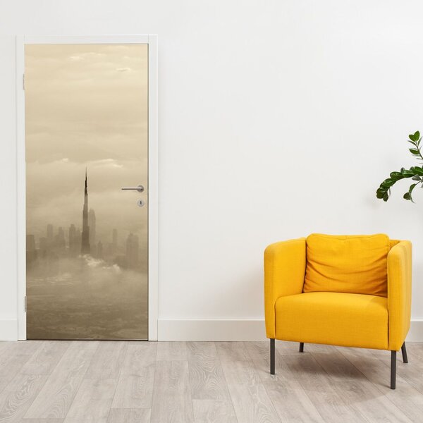 Fototapeta na dveře - Město v mracích (95x205cm)