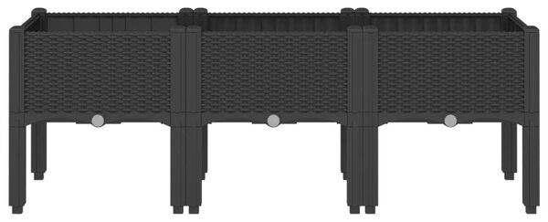 Zahradní truhlík s nohami černý 120 x 40 x 42 cm PP