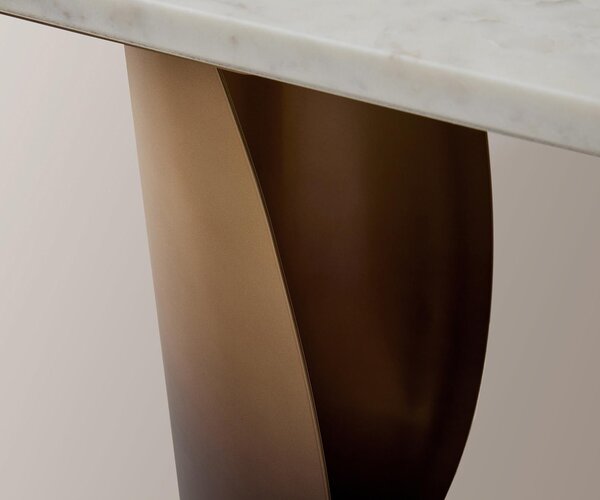 DELIFE Konzolový stůl Solena 135x40 cm mramor bílá kov zlatá Fusion Finish