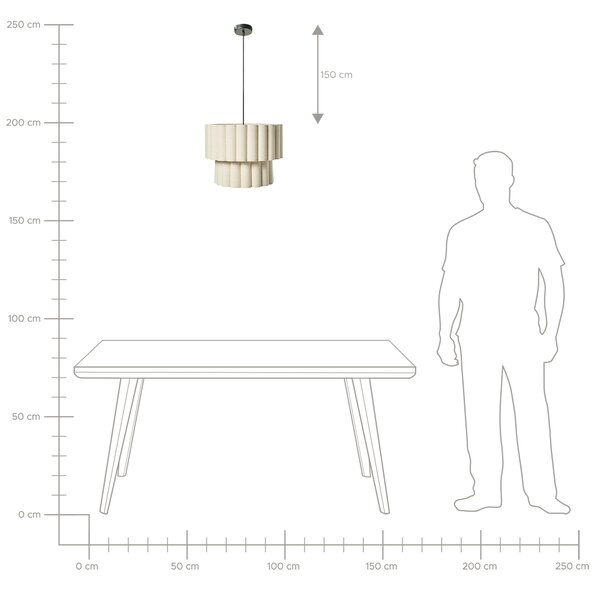 Závěsná lampa BELESSA Len Světle béžová