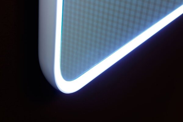 Sapho Sapho, FLOAT LED podsvícené zaoblené zrcadlo v rámu 500x700mm, bílá, 22571