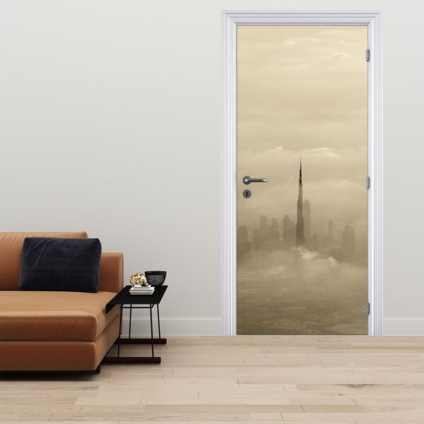 Fototapeta na dveře - Město v mracích (95x205cm)