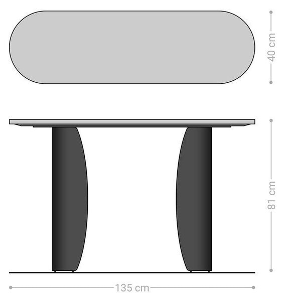 DELIFE Konzolový stůl Solena 135x40 cm mramor bílá kov zlatá Fusion Finish