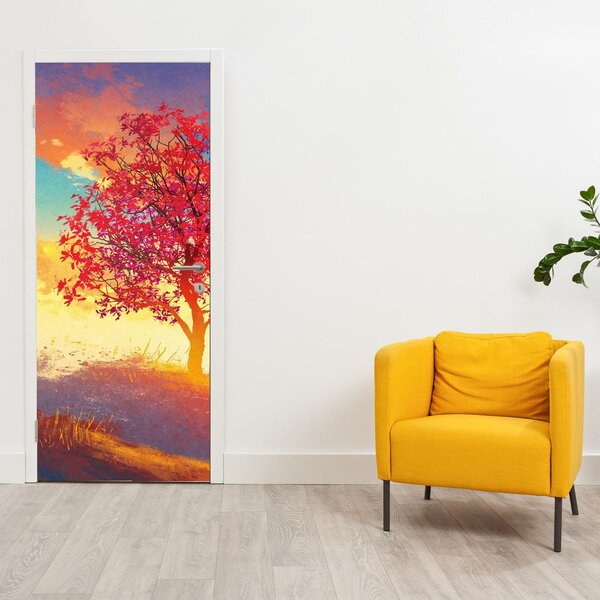 Fototapeta na dveře - Strom na kopci (95x205cm)