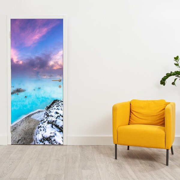 Fototapeta na dveře - Modrá laguna na Islandu (95x205cm)