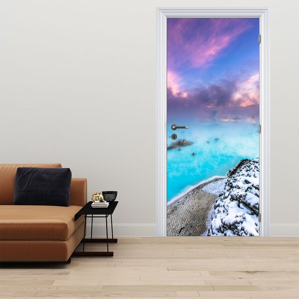 Fototapeta na dveře - Modrá laguna na Islandu (95x205cm)