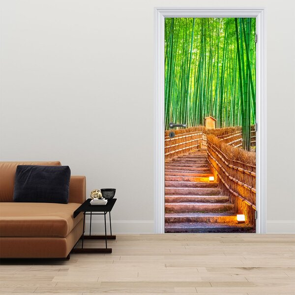 Fototapeta na dveře - Japonský bambusový les (95x205cm)