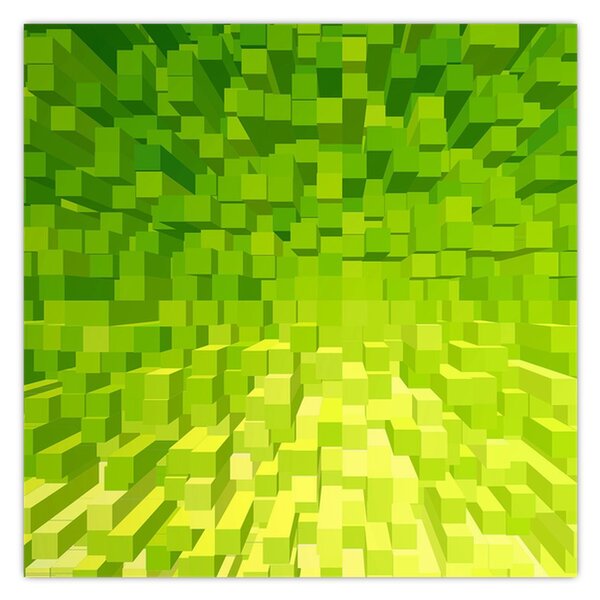 Obraz žlutozelených kostiček (30x30 cm)