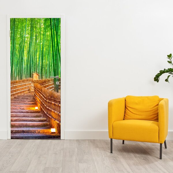 Fototapeta na dveře - Japonský bambusový les (95x205cm)