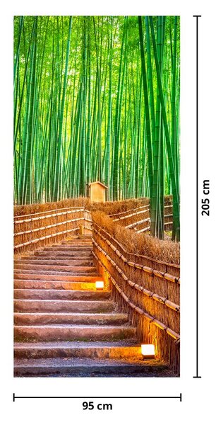 Fototapeta na dveře - Japonský bambusový les (95x205cm)