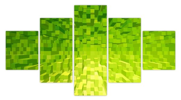 Obraz žlutozelených kostiček (125x70 cm)