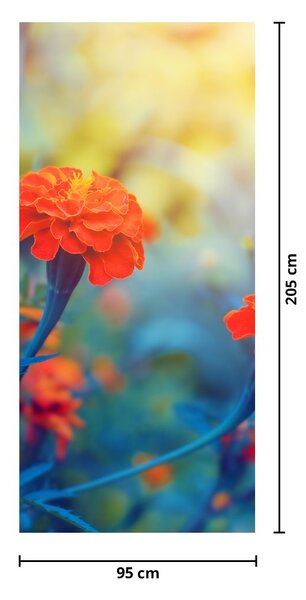 Fototapeta na dveře - Oranžové květy (95x205cm)