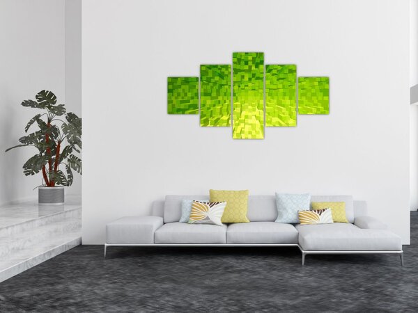 Obraz žlutozelených kostiček (125x70 cm)