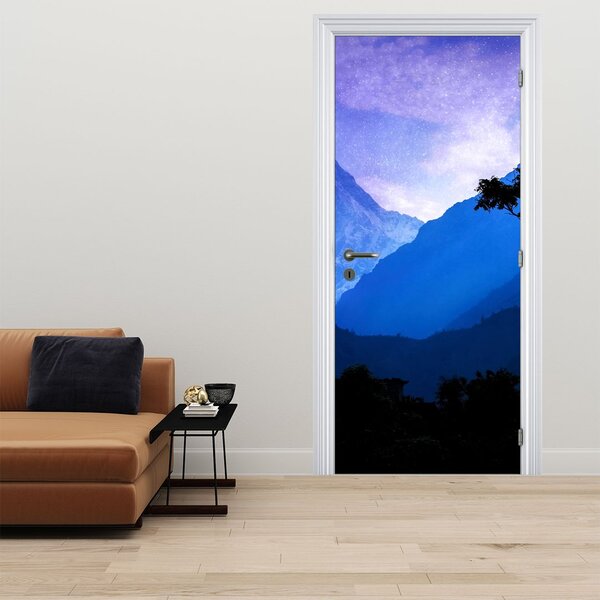 Fototapeta na dveře - Noční nebe v Nepálu (95x205cm)