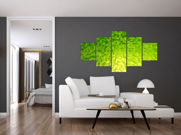 Obraz žlutozelených kostiček (125x70 cm)