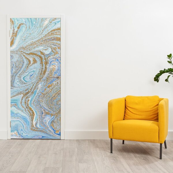 Fototapeta na dveře - Modrý mramor (95x205cm)