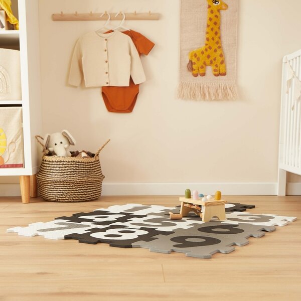 Bieco - Pěnová hrací podložka s čísly - puzzle black white - 10 ks