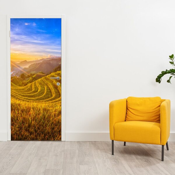 Fototapeta na dveře - Rýžové terasy ve Vietnamu (95x205cm)