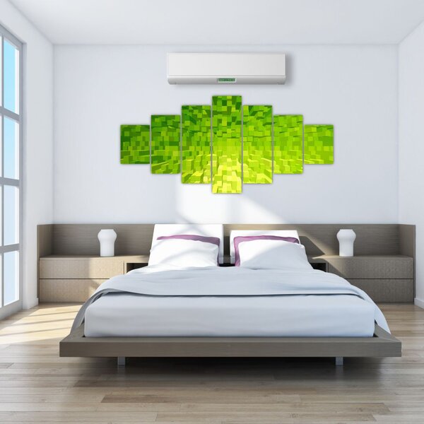 Obraz žlutozelených kostiček (210x100 cm)