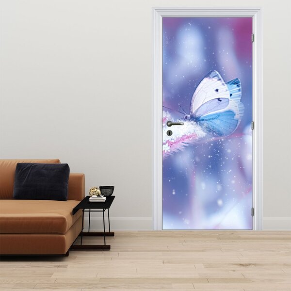 Fototapeta na dveře - Motýli v zimě (95x205cm)