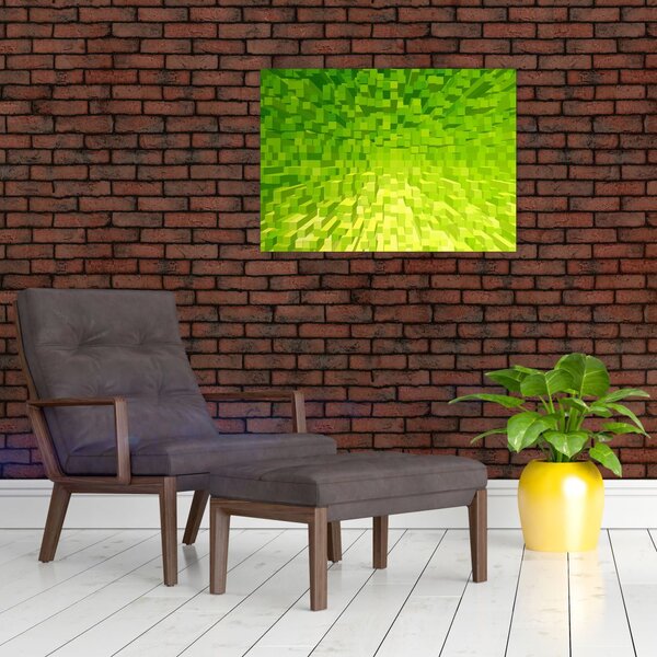 Obraz žlutozelených kostiček (70x50 cm)