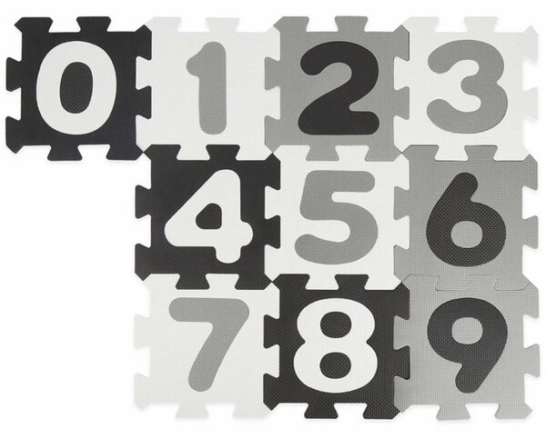 Bieco - Pěnová hrací podložka s čísly - puzzle black white - 10 ks