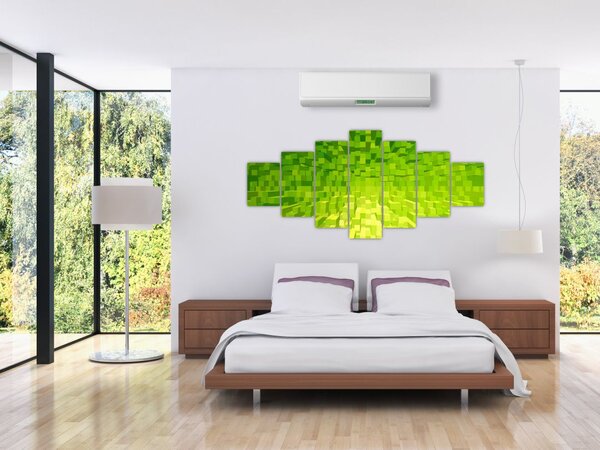 Obraz žlutozelených kostiček (210x100 cm)