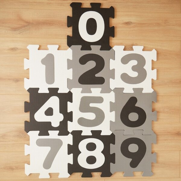 Bieco - Pěnová hrací podložka s čísly - puzzle black white - 10 ks