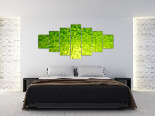 Obraz žlutozelených kostiček (210x100 cm)