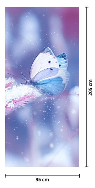 Fototapeta na dveře - Motýli v zimě (95x205cm)