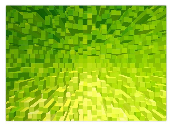 Obraz žlutozelených kostiček (70x50 cm)