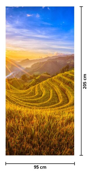 Fototapeta na dveře - Rýžové terasy ve Vietnamu (95x205cm)