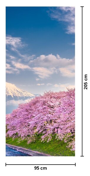 Fototapeta na dveře - Japonská jarní krajina (95x205cm)