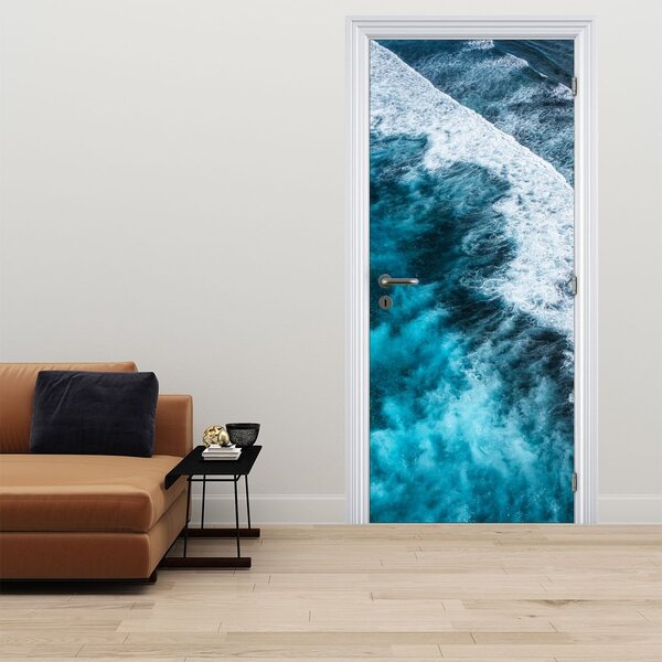 Fototapeta na dveře - Vlny na moři (95x205cm)
