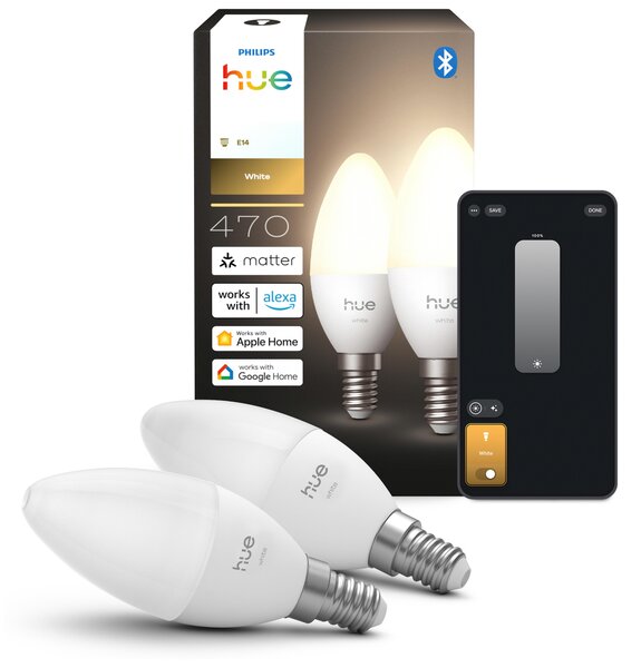 Hue Philips LED žárovka B39 E14, teplá bílá, 2 ks, EU