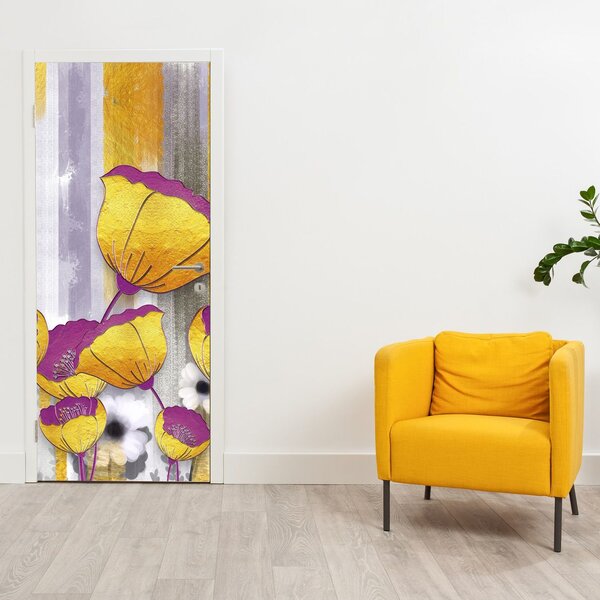 Fototapeta na dveře - Ilustrace květin (95x205cm)
