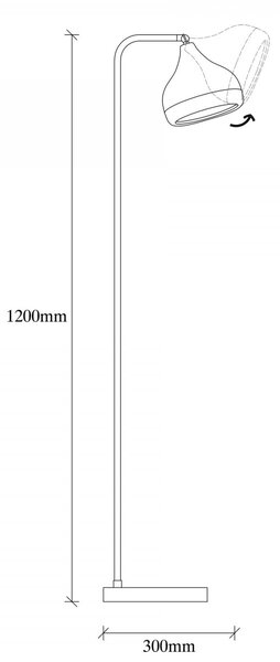 Opviq Stojací lampa Yıldo 120 cm černo-měděná